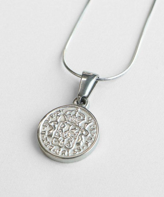 サークルコインサージカルステンレスネックレス