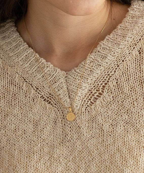 サークルコインサージカルステンレスネックレス