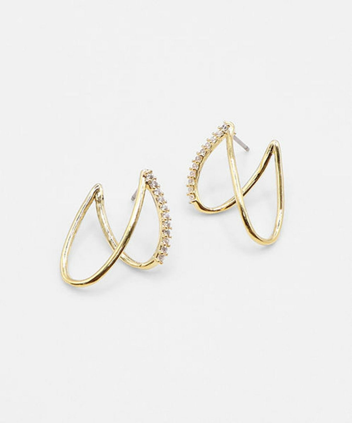 リニアクロスキュービックチタンポストピアス