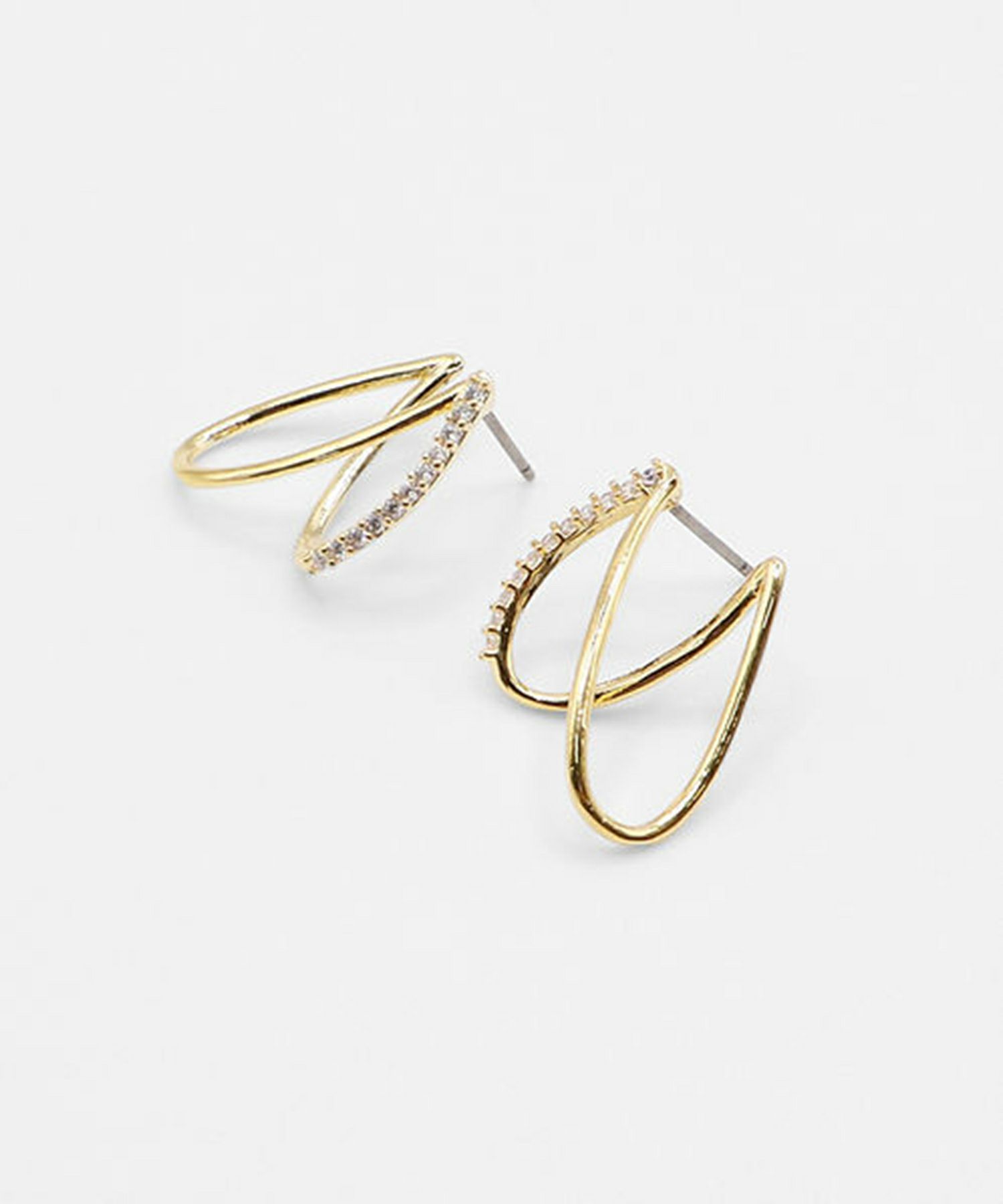 リニアクロスキュービックチタンポストピアス