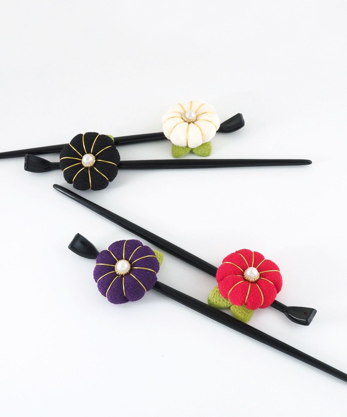 ちりめん花かんざし