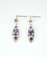 ドライフラワーバースストーンチタンポストピアス