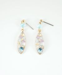 ドライフラワーバースストーンチタンポストピアス