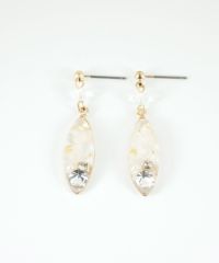 ドライフラワーバースストーンチタンポストピアス