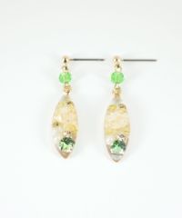 ドライフラワーバースストーンチタンポストピアス