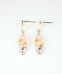 ドライフラワーバースストーンチタンポストピアス