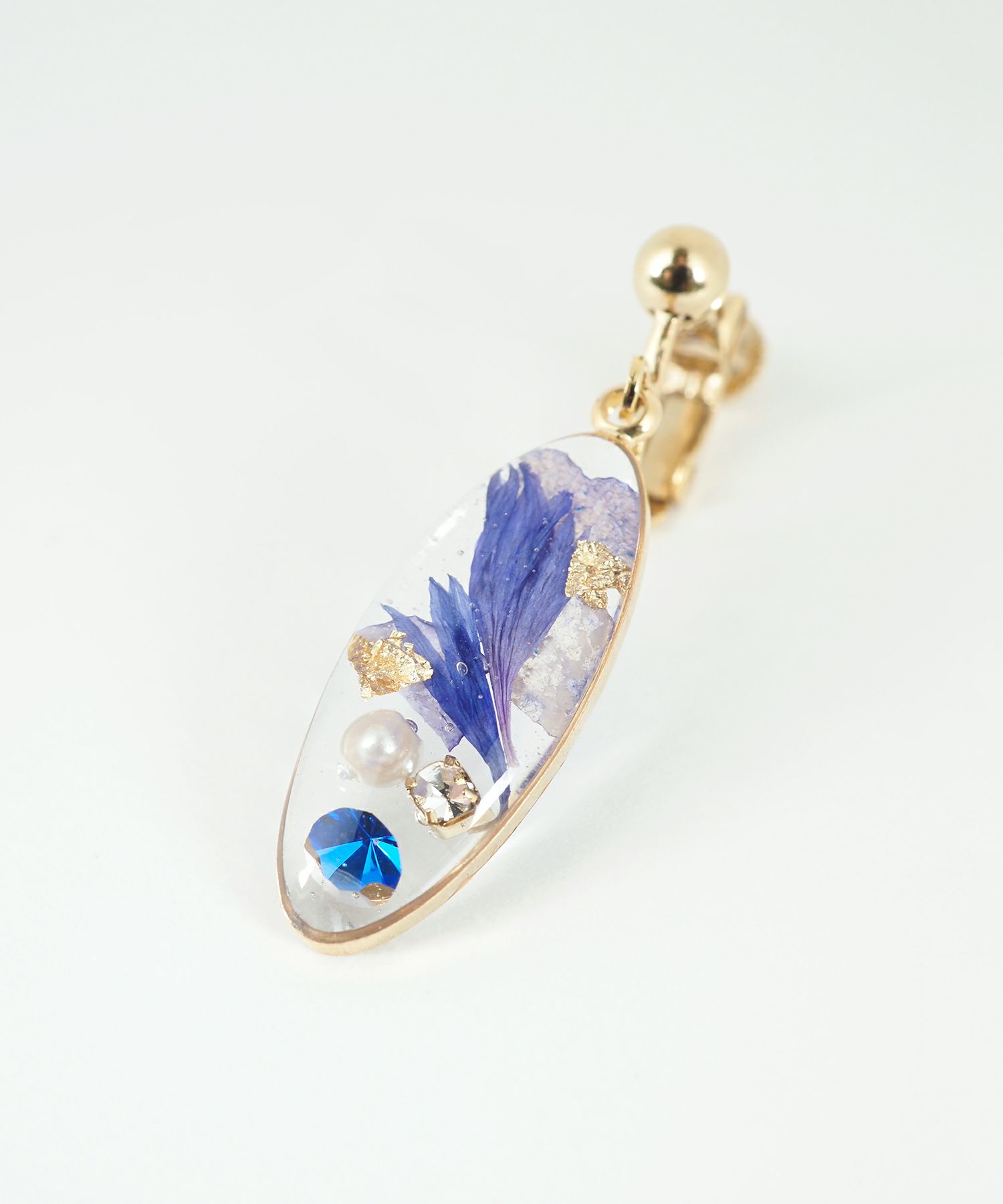 ドライフラワーバースストーンイヤリング