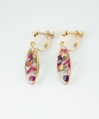 ドライフラワーバースストーンイヤリング