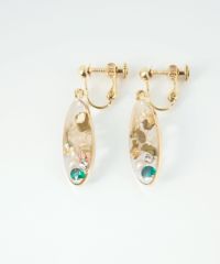 ドライフラワーバースストーンイヤリング