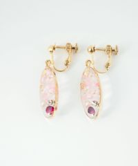 ドライフラワーバースストーンイヤリング