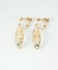 ドライフラワーバースストーンイヤリング