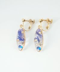 ドライフラワーバースストーンイヤリング