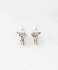 貝パールビジューイヤリング