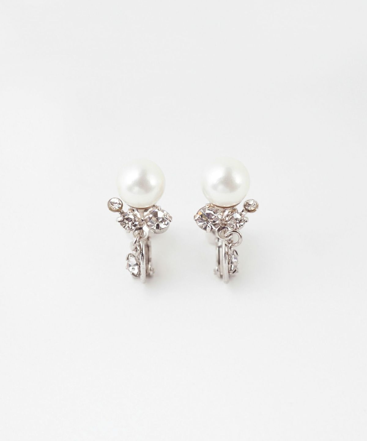 貝パールビジューイヤリング