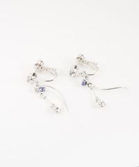 ウェーブラインビジューイヤリング