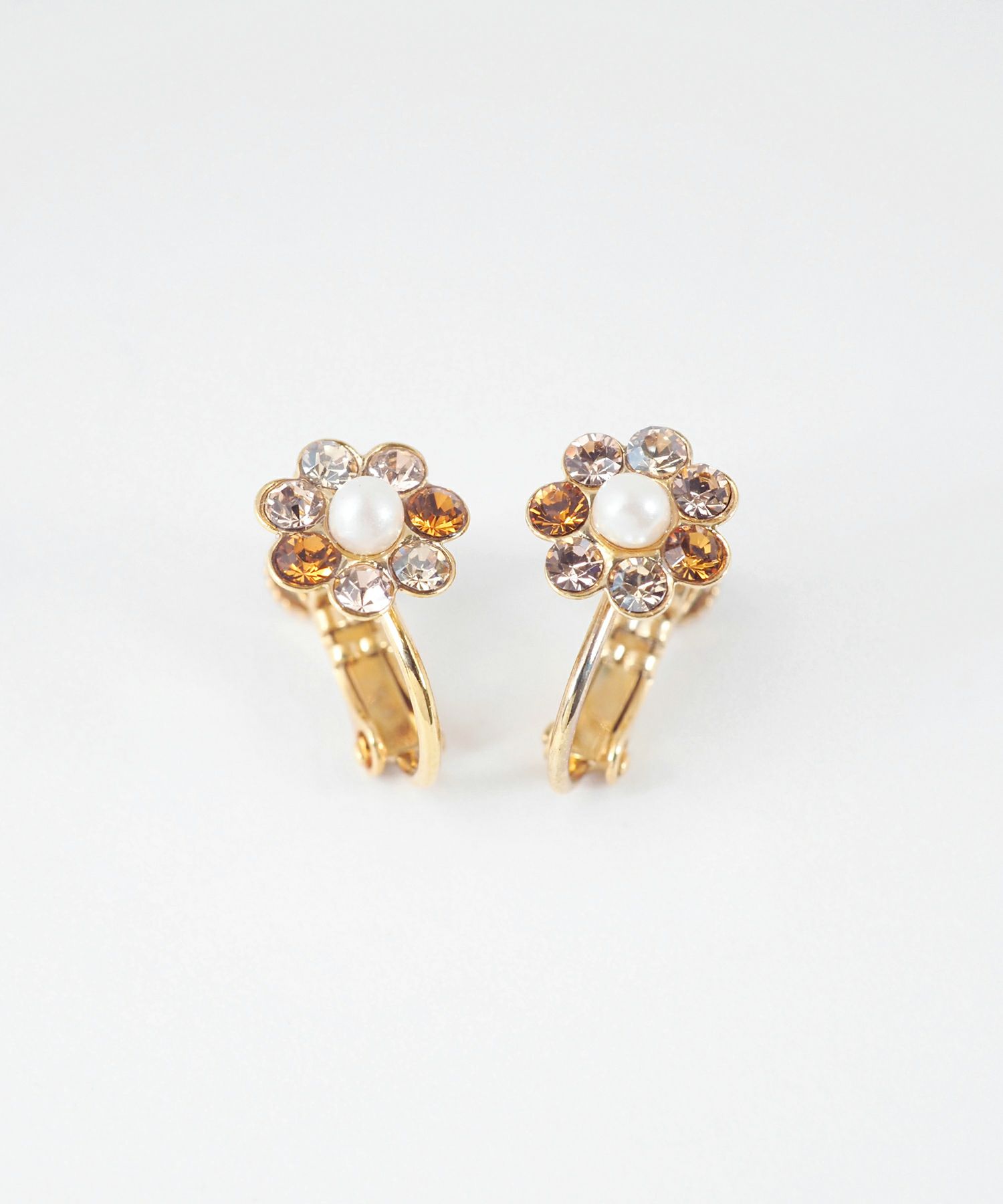 カラービジューフラワーイヤリング