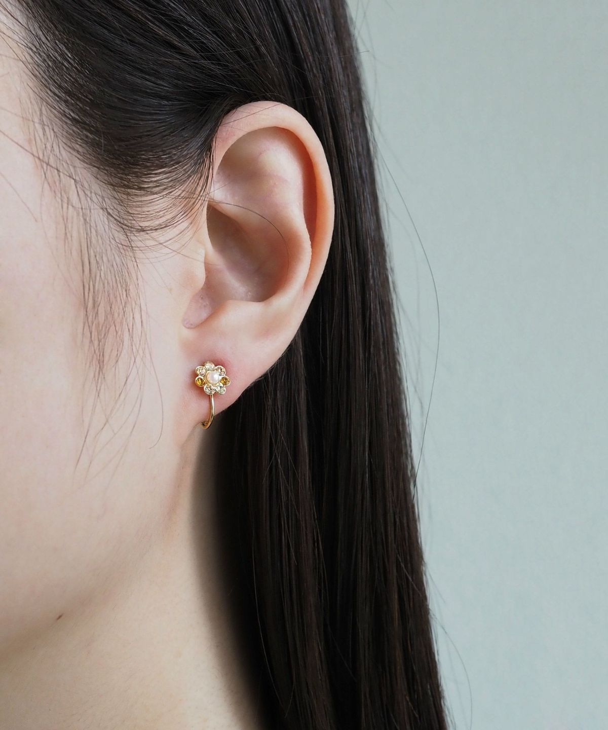 カラービジューフラワーイヤリング