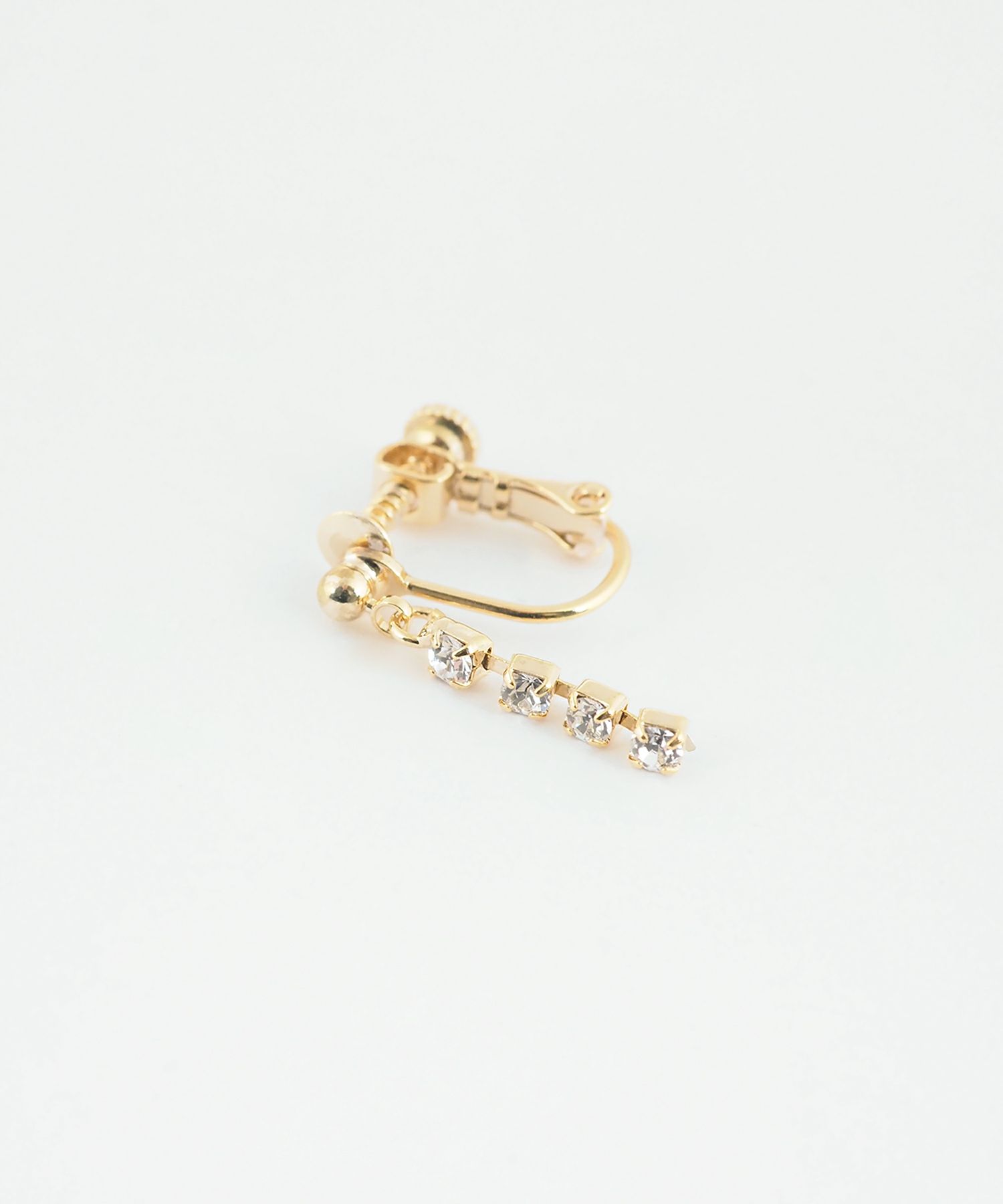 4連ラインストーンイヤリング