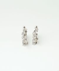 4連ラインストーンイヤリング