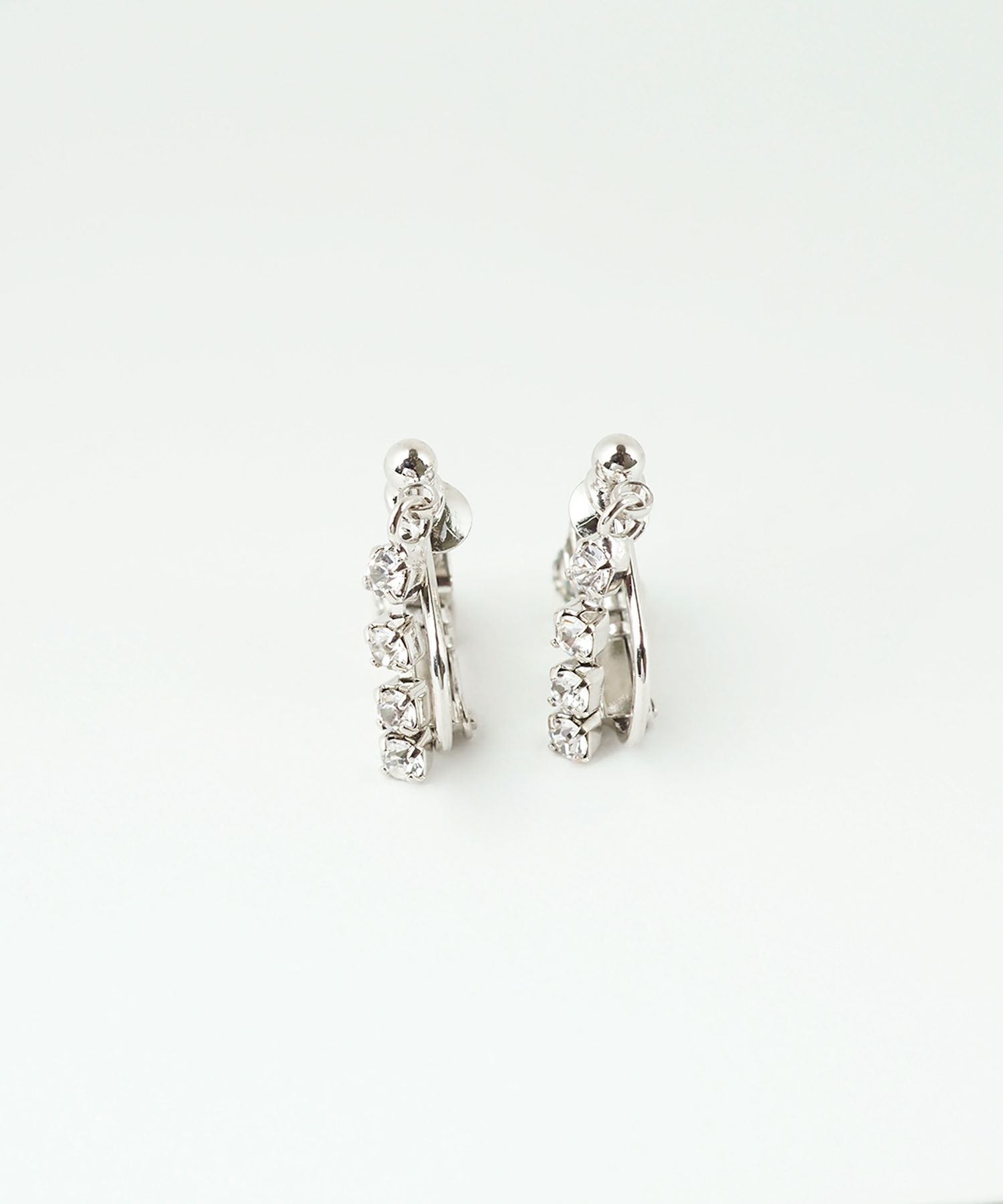 4連ラインストーンイヤリング