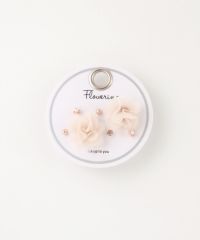 オーガンジーフラワーステンレスポストセットピアス