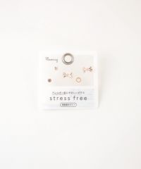 メタルリボンパール樹脂ポストセットピアス