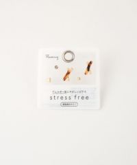 マーブルラインクロス樹脂ポストセットピアス