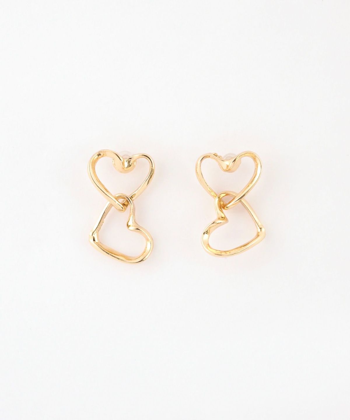 ダブルハート抗菌樹脂ポストピアス