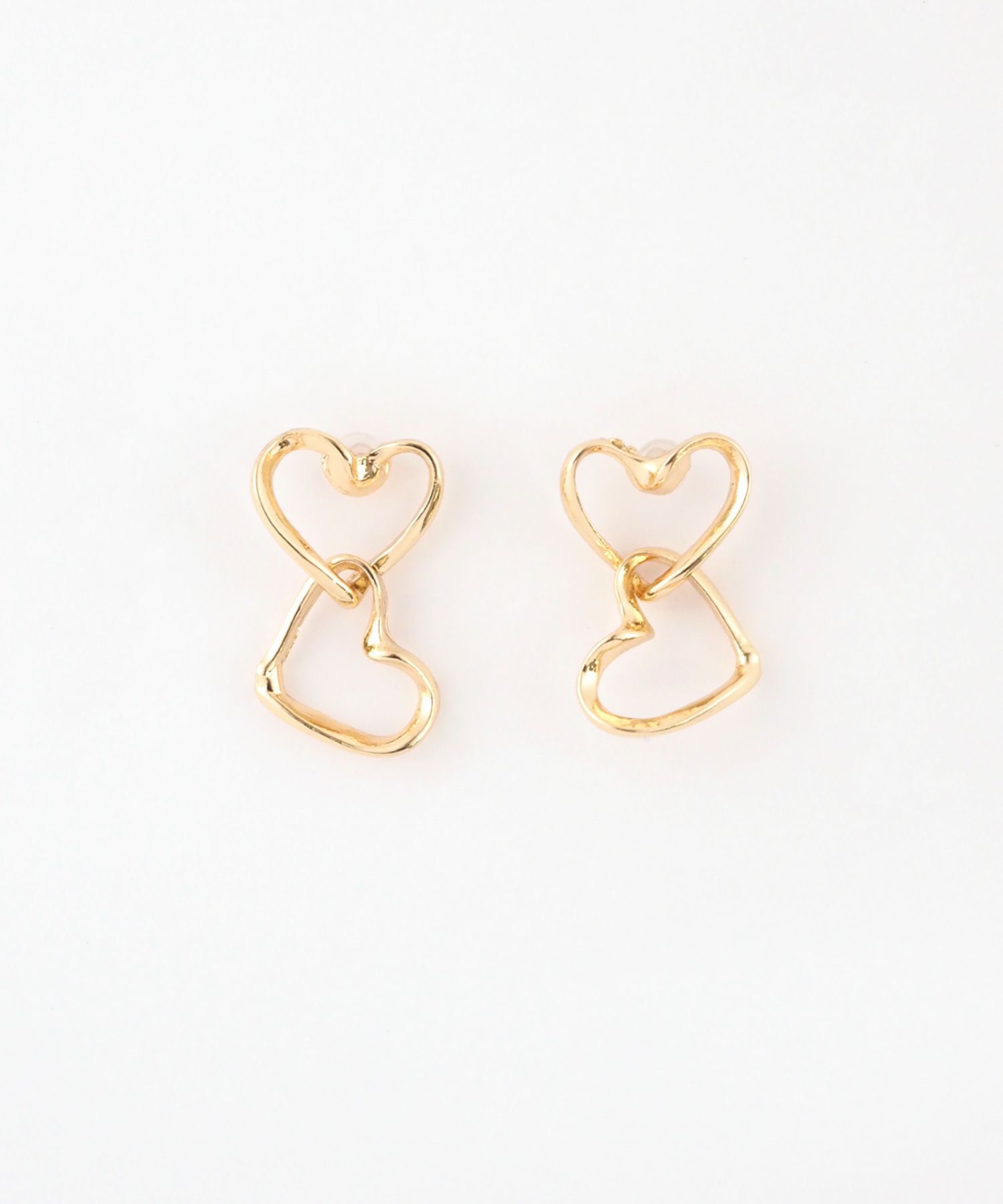 ダブルハート抗菌樹脂ポストピアス