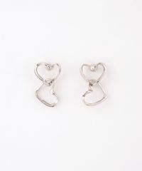 ダブルハート抗菌樹脂ポストピアス