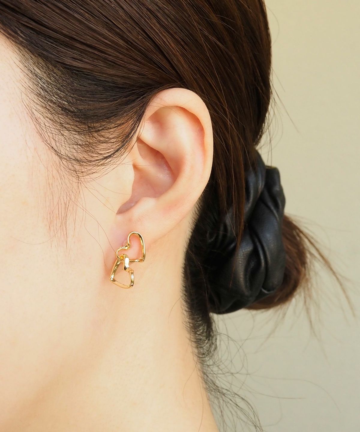 ダブルハート抗菌樹脂ポストピアス