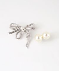 リボンパールブローチセット