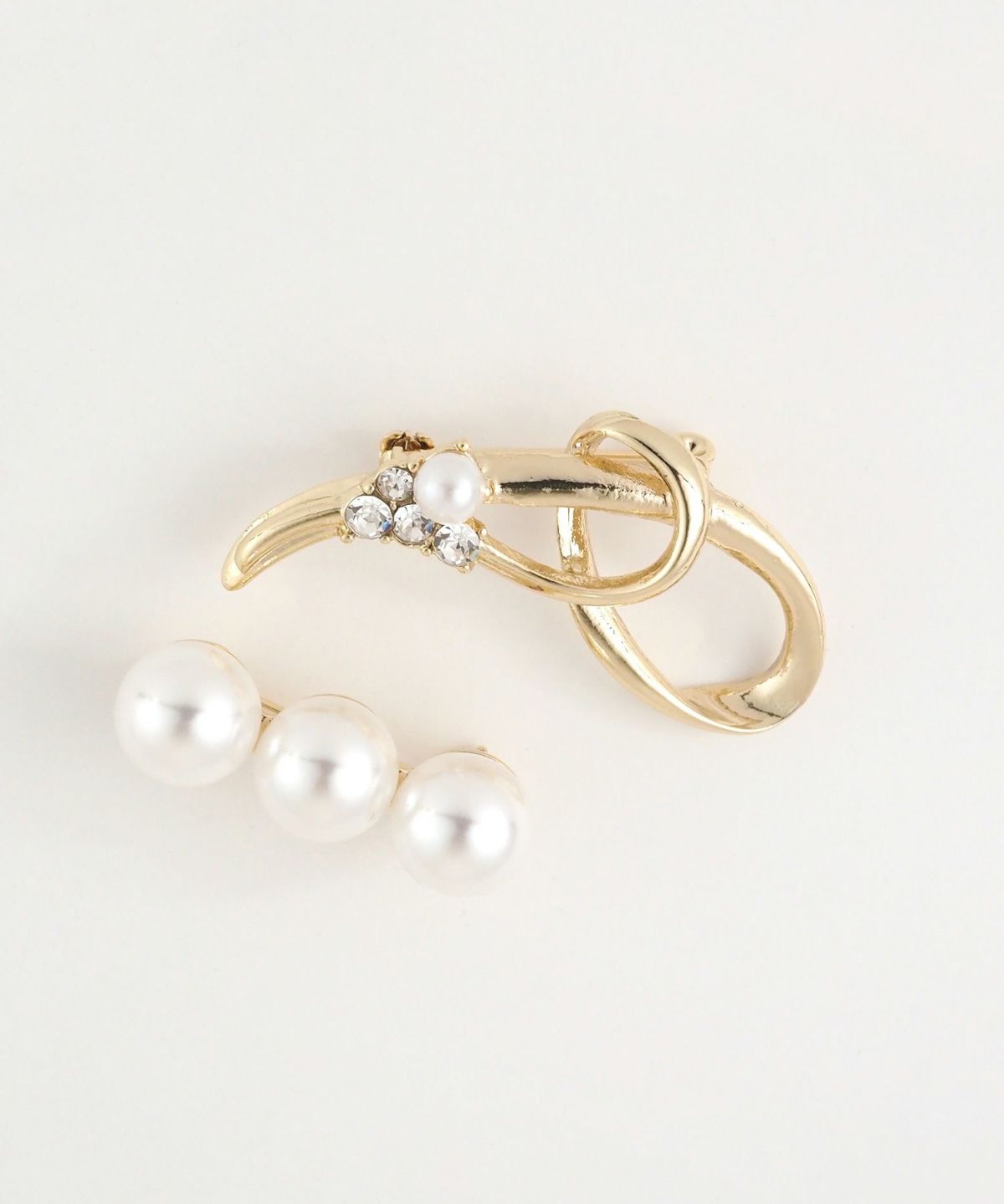 ニュアンスラインパールセットブローチ