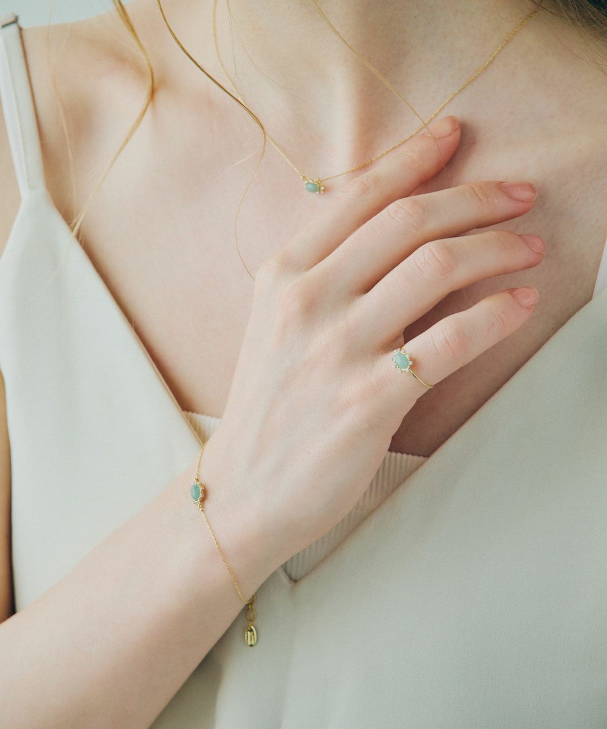 ナチュラルストーンオーバルネックレス【MUK Dreamy stone】