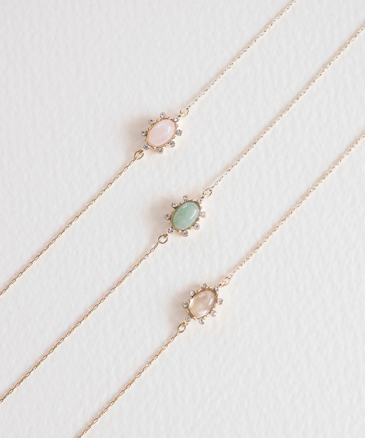 ナチュラルストーンオーバルブレスレット【MUK Dreamy stone】