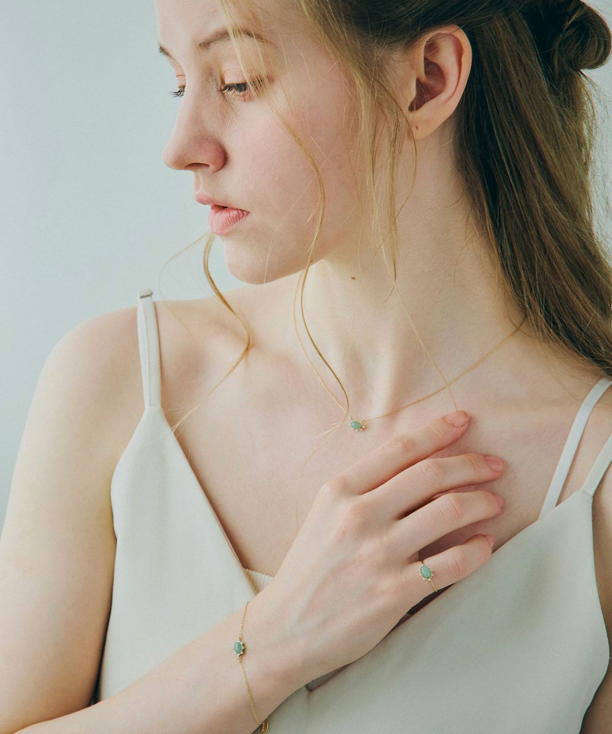 ナチュラルストーンオーバルブレスレット【MUK Dreamy stone】