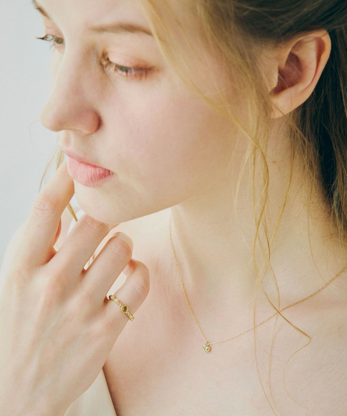 ナチュラルストーンガラスポイントネックレス【MUK Dreamy stone】