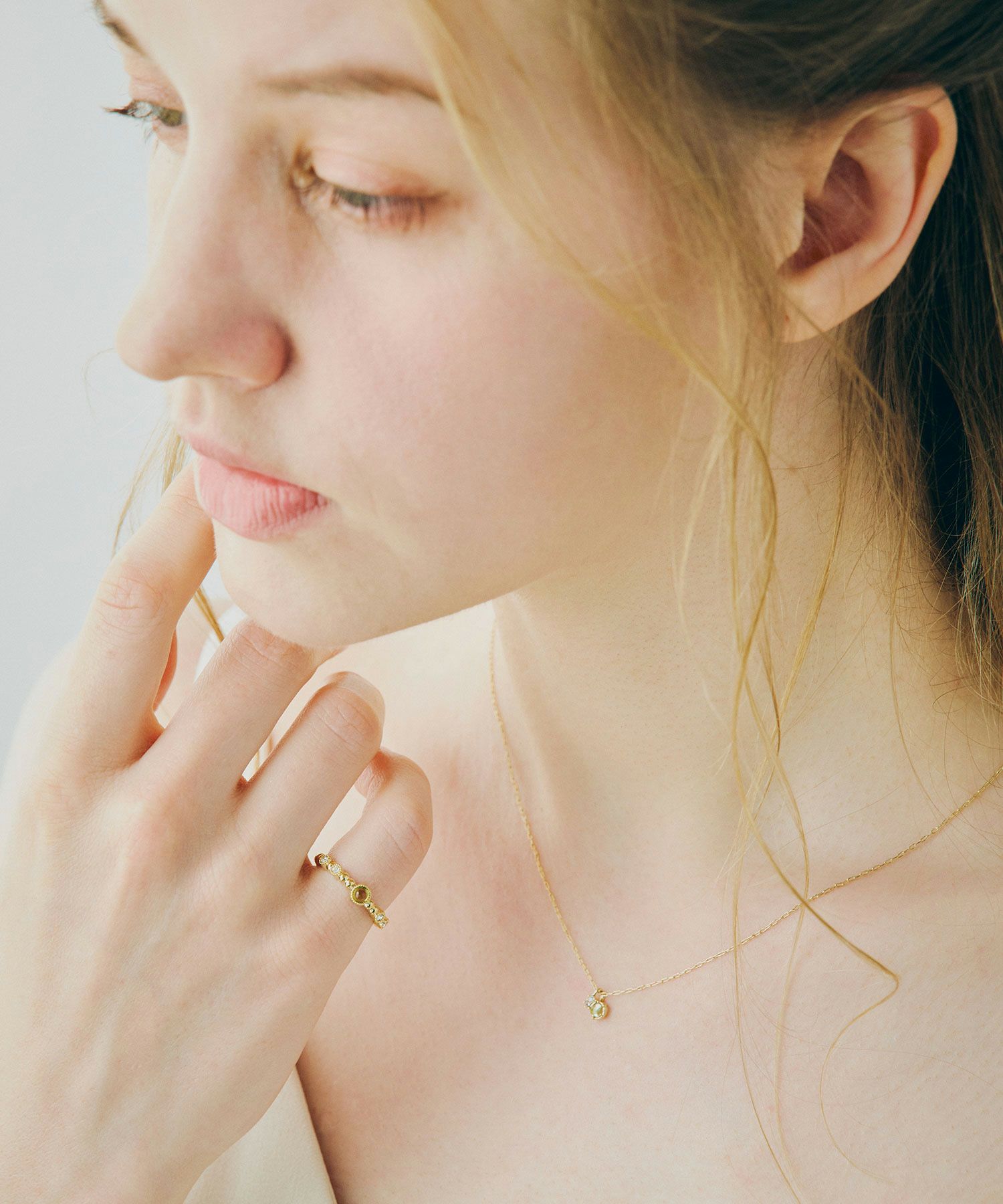 ナチュラルストーンガラスポイントネックレス【MUK Dreamy stone】