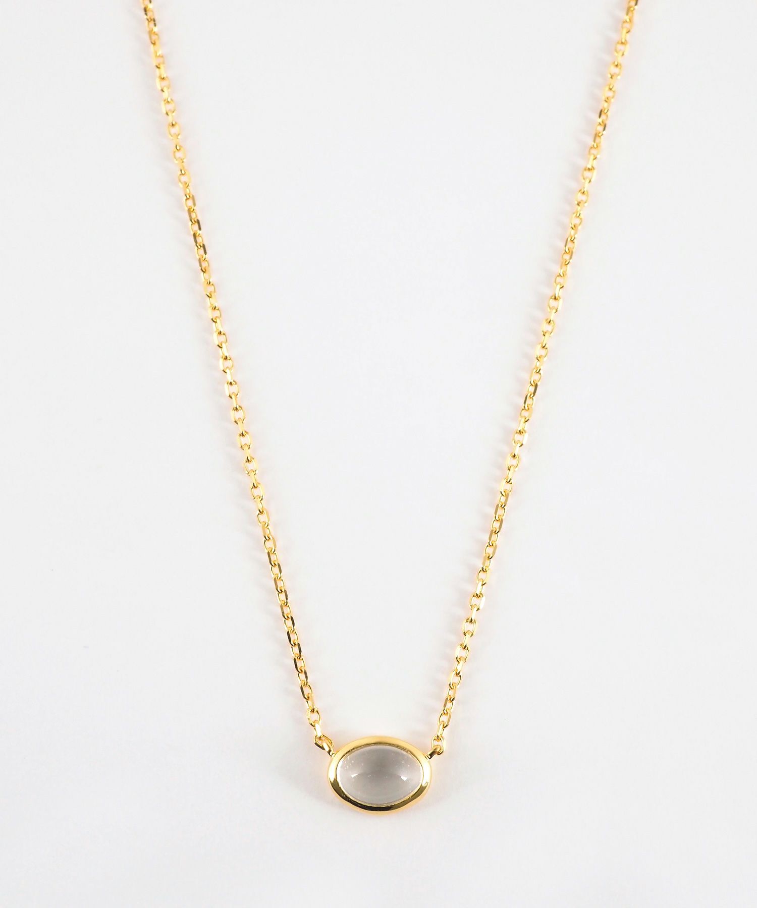 [SV925]オーバルクリスタルネックレス