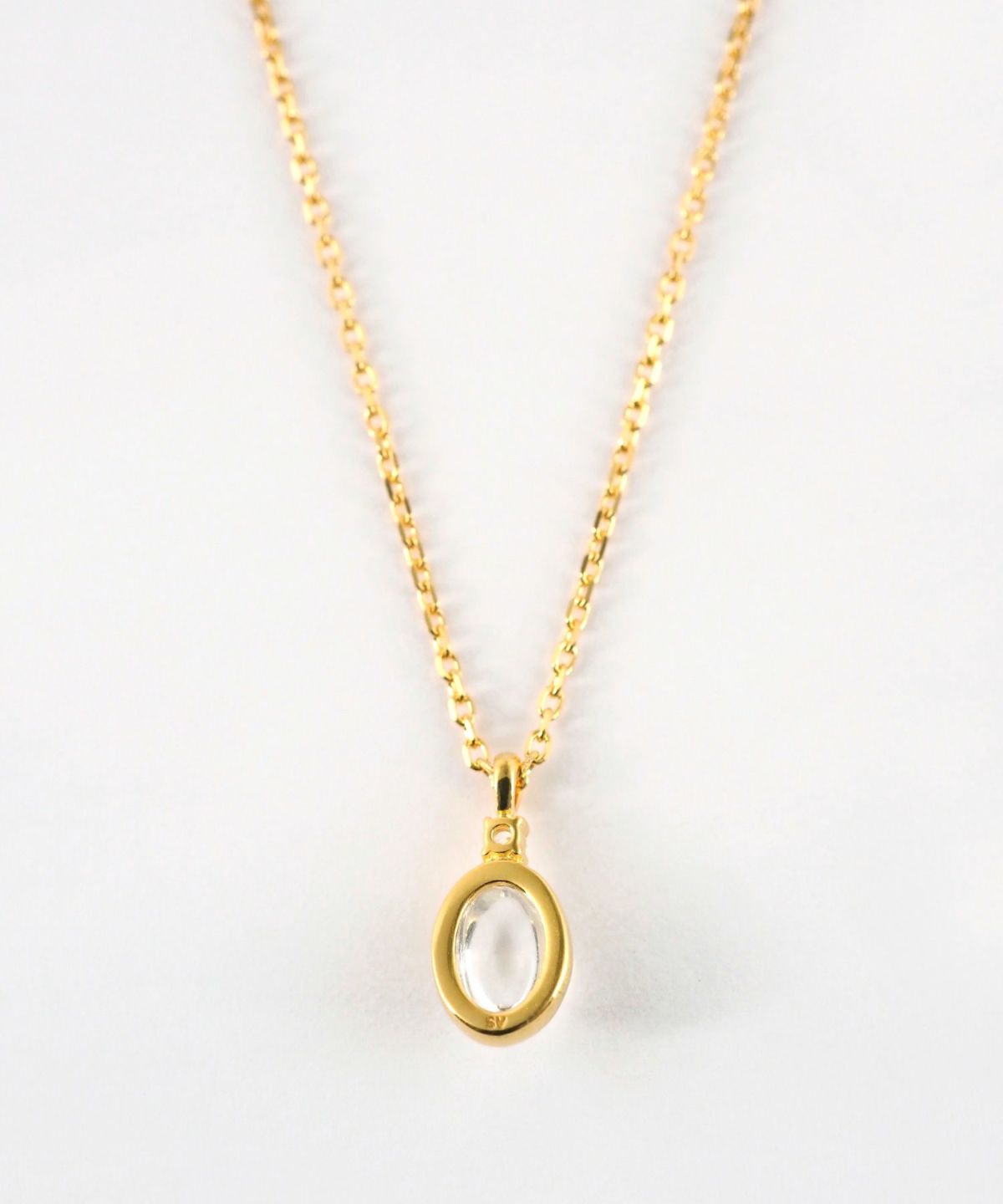 [SV925]オーバルクリスタルジルコニアネックレス