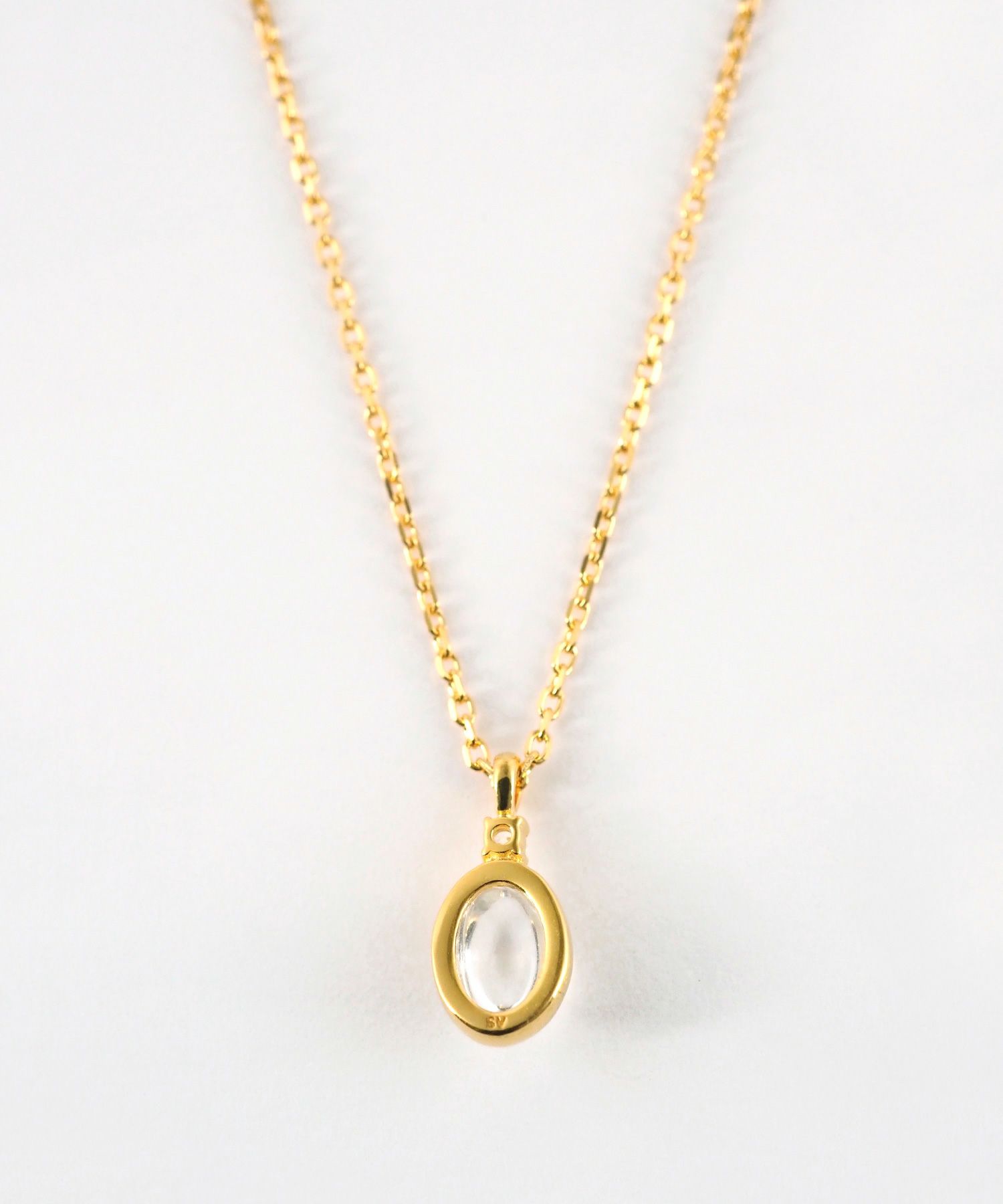 [SV925]オーバルクリスタルジルコニアネックレス