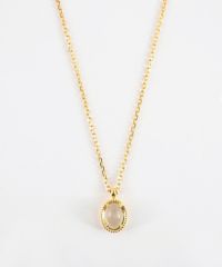 [SV925]ミルオーバルクリスタルロングネックレス