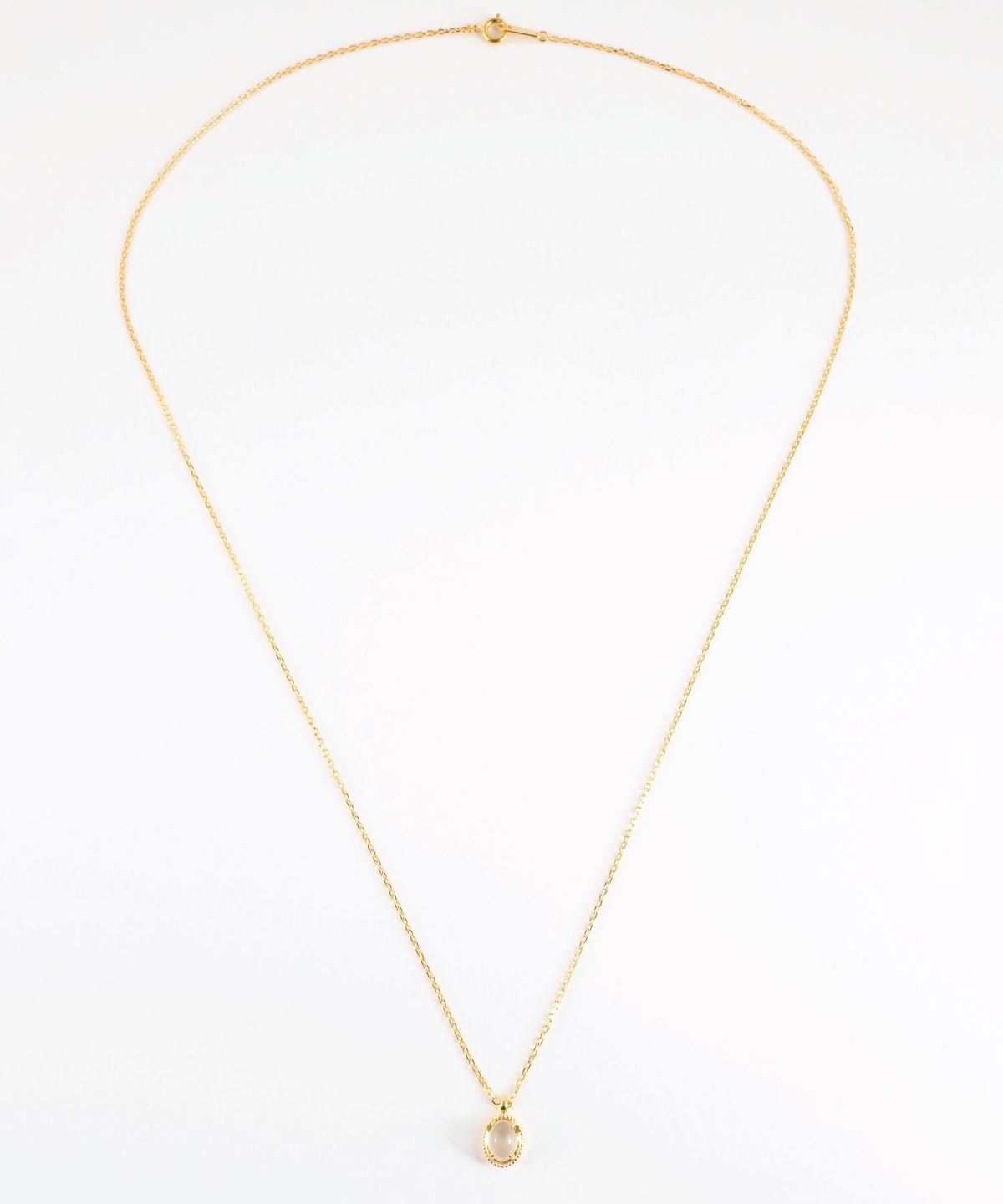 [SV925]ミルオーバルクリスタルロングネックレス