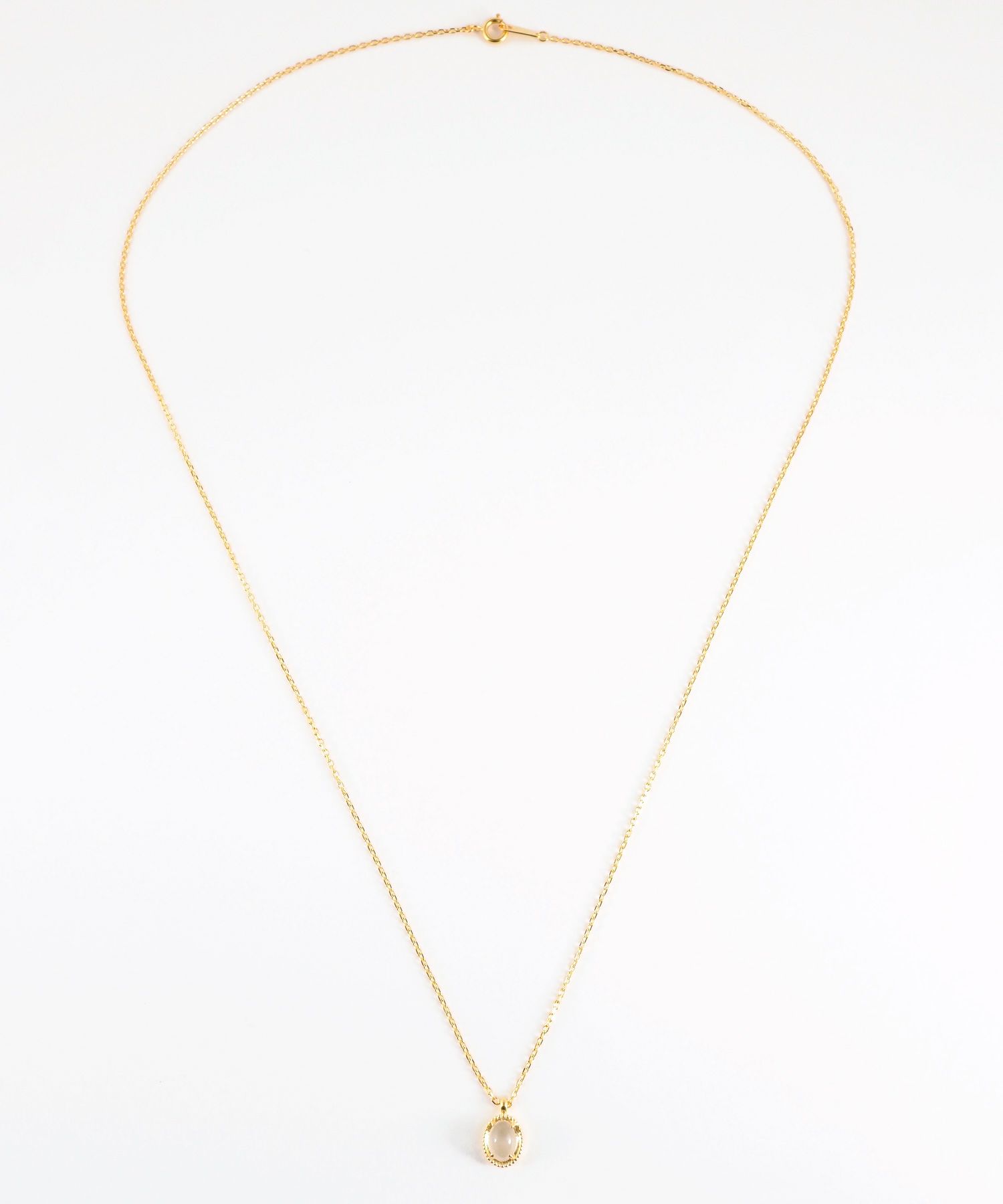 [SV925]ミルオーバルクリスタルロングネックレス