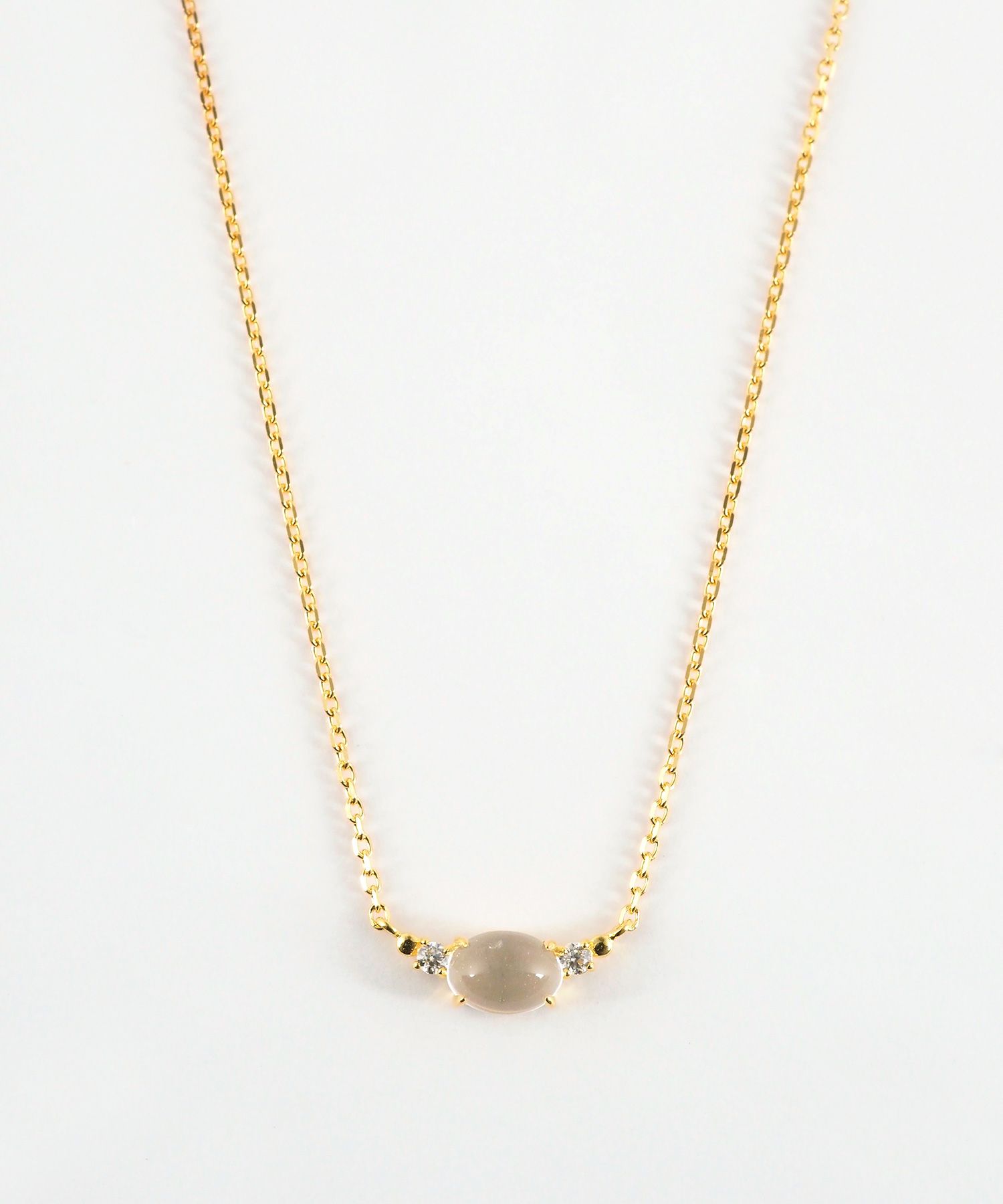 [SV925]オーバルフロートクリスタルネックレス