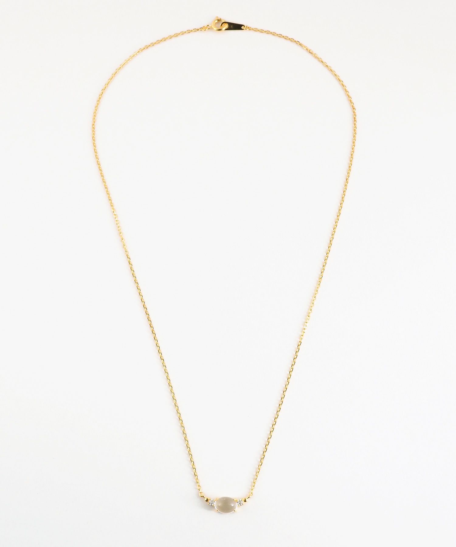 [SV925]オーバルフロートクリスタルネックレス