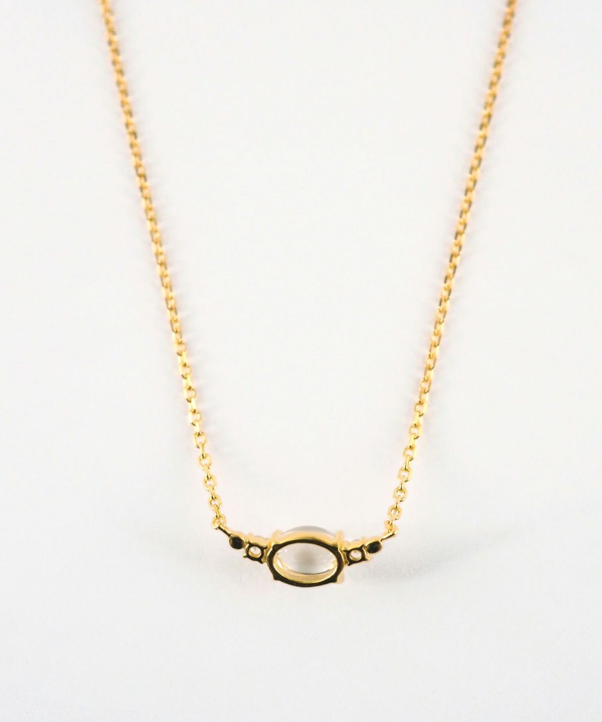 [SV925]オーバルフロートクリスタルネックレス