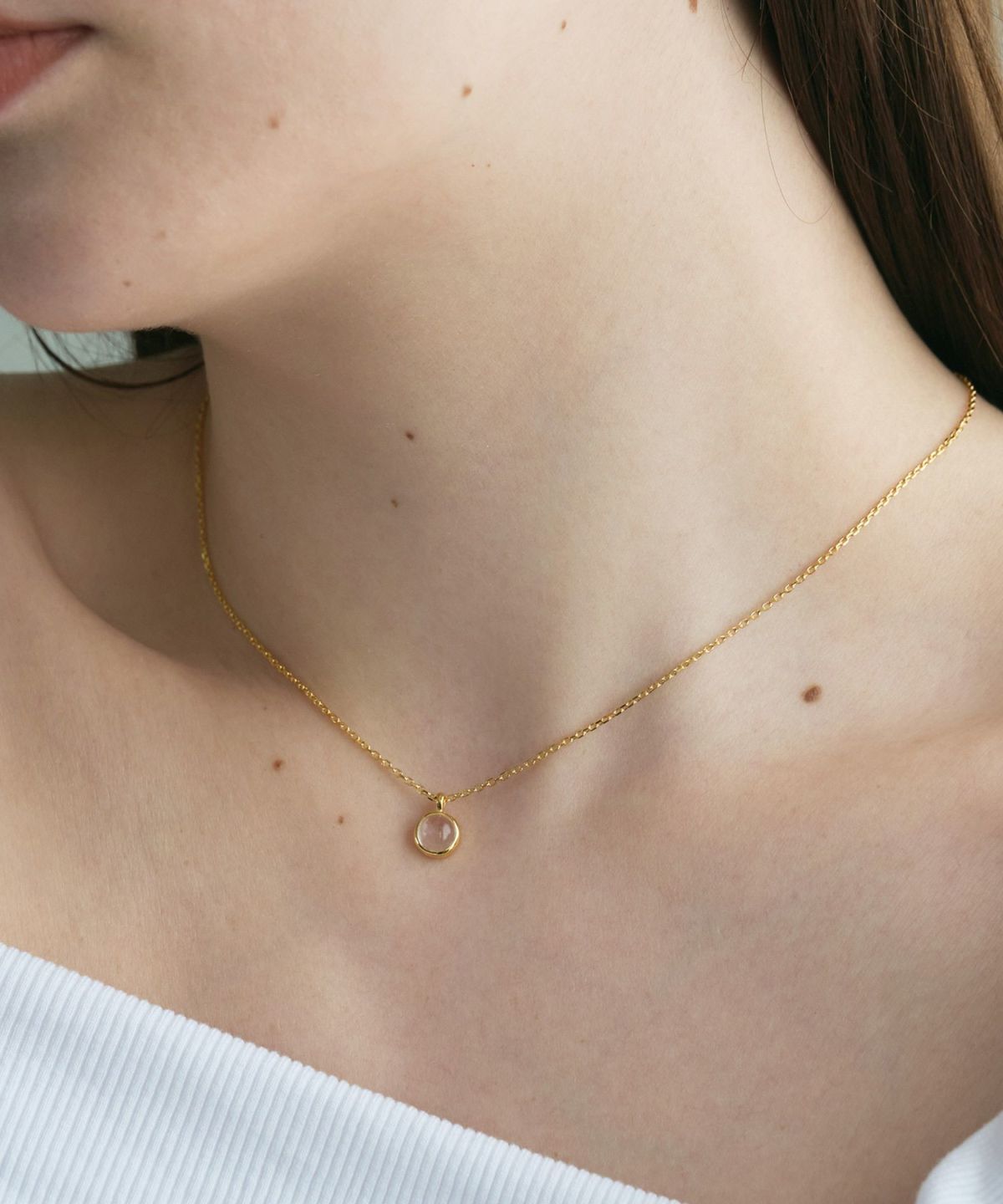 [SV925]ラウンドクリスタルネックレス