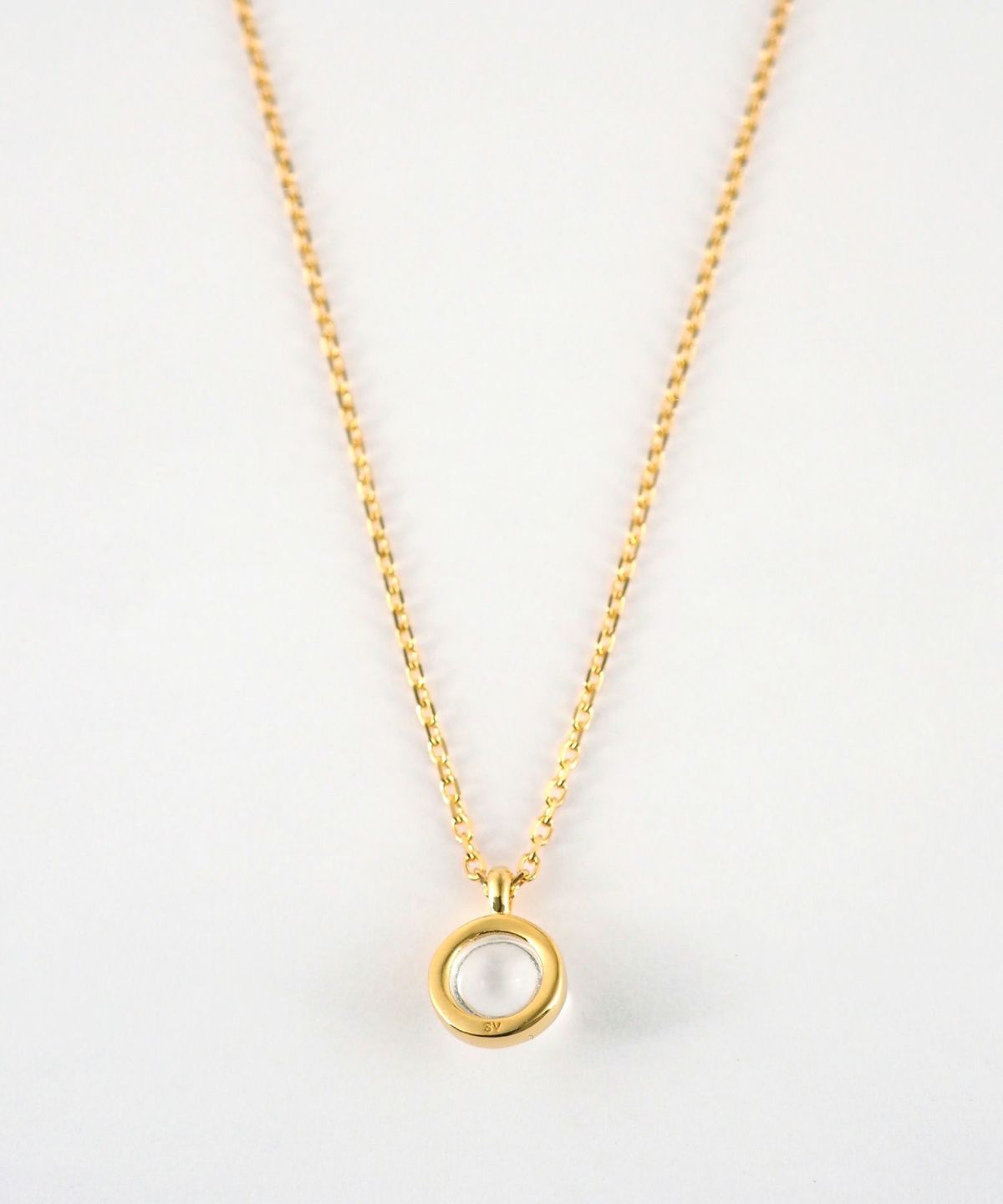 [SV925]ラウンドクリスタルネックレス