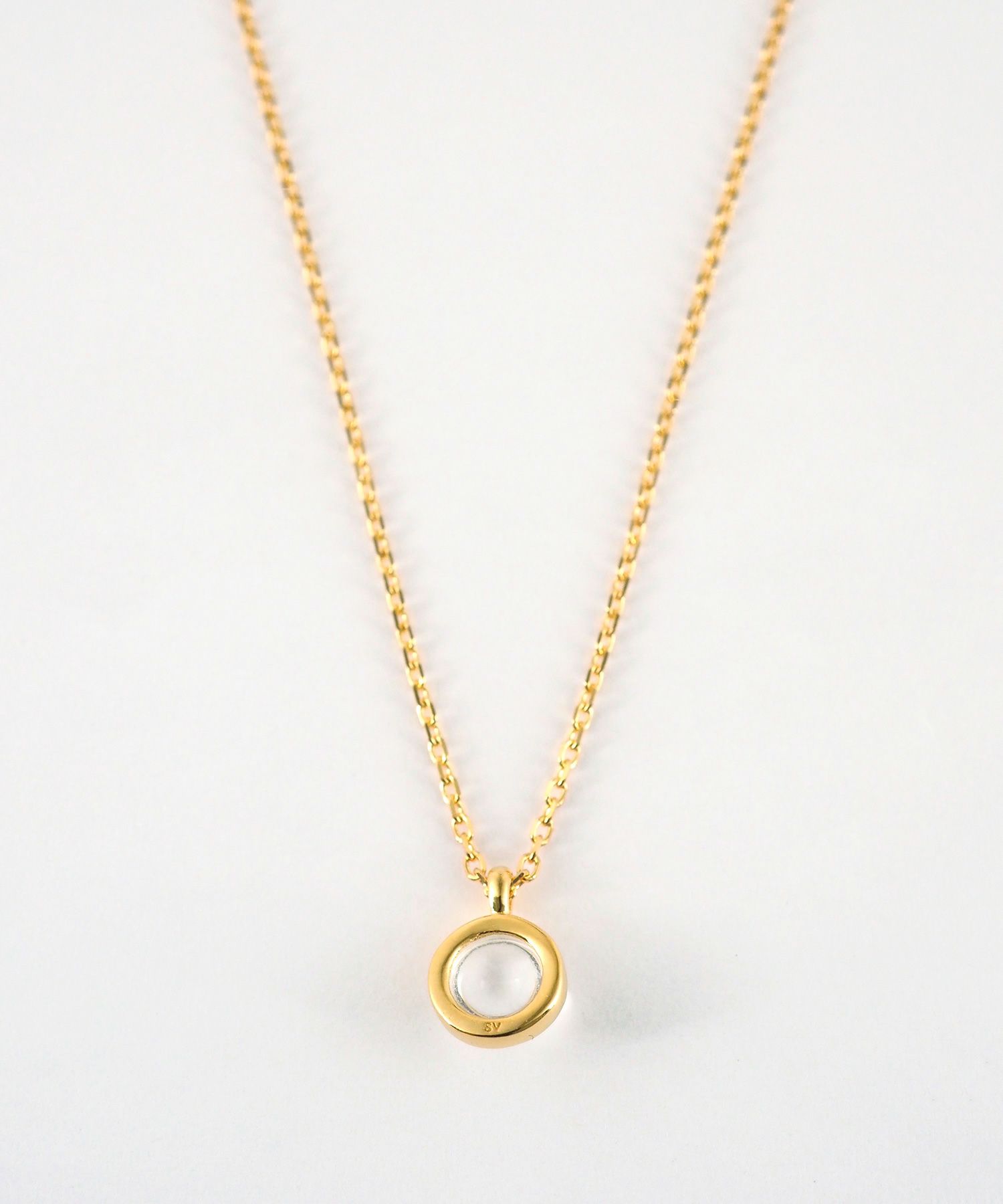 [SV925]ラウンドクリスタルネックレス